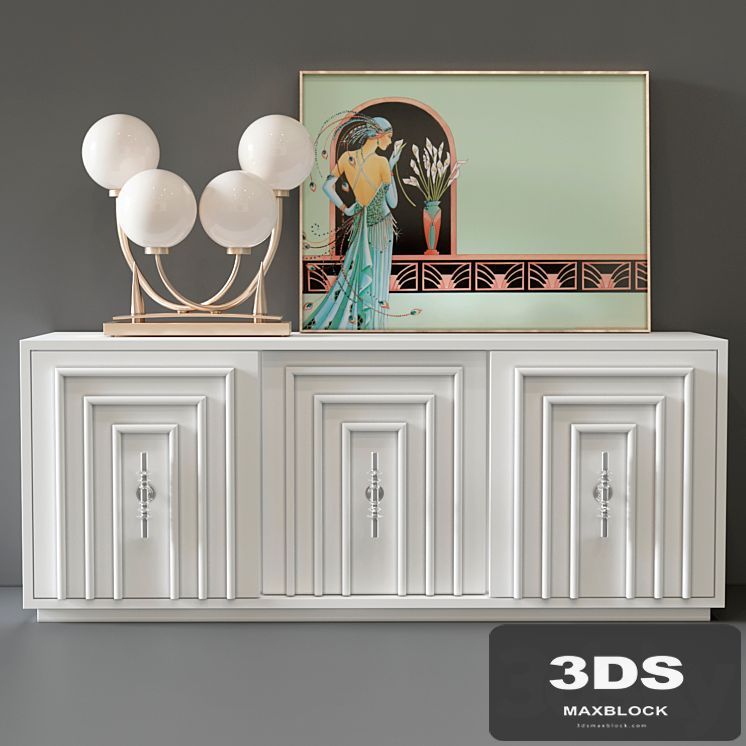 Chest of drawers Art Deco 3 Door Credenza