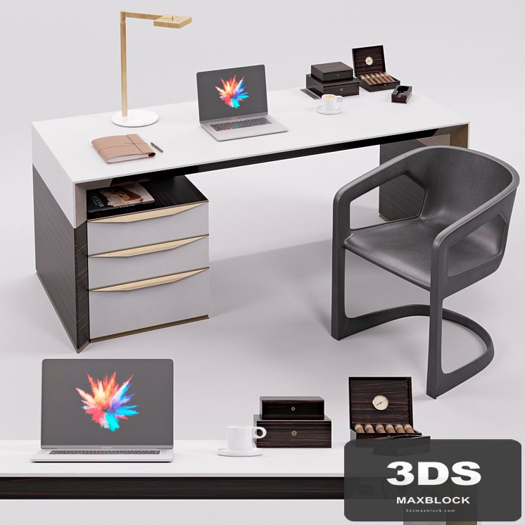 Rubelli Notaro Desk and Minotti Twombly