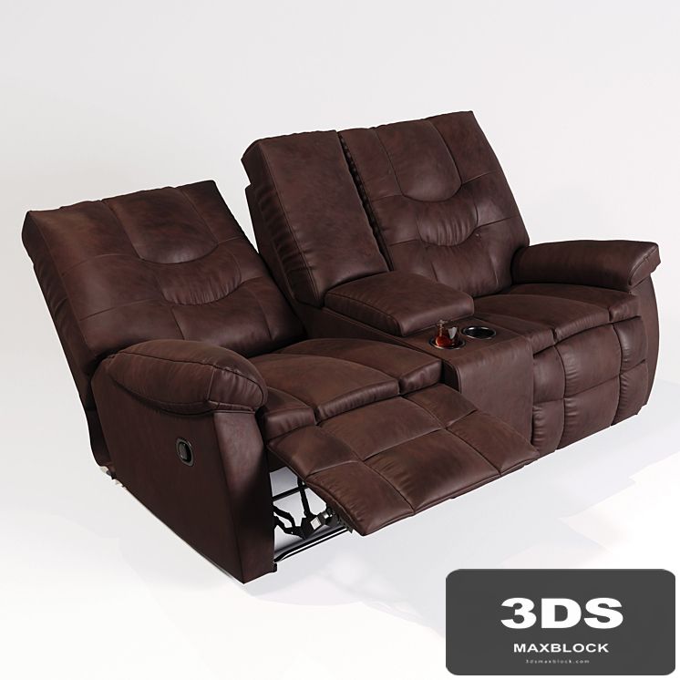 Burgett Espresso Glider Power Reclining Loveseat w / Console