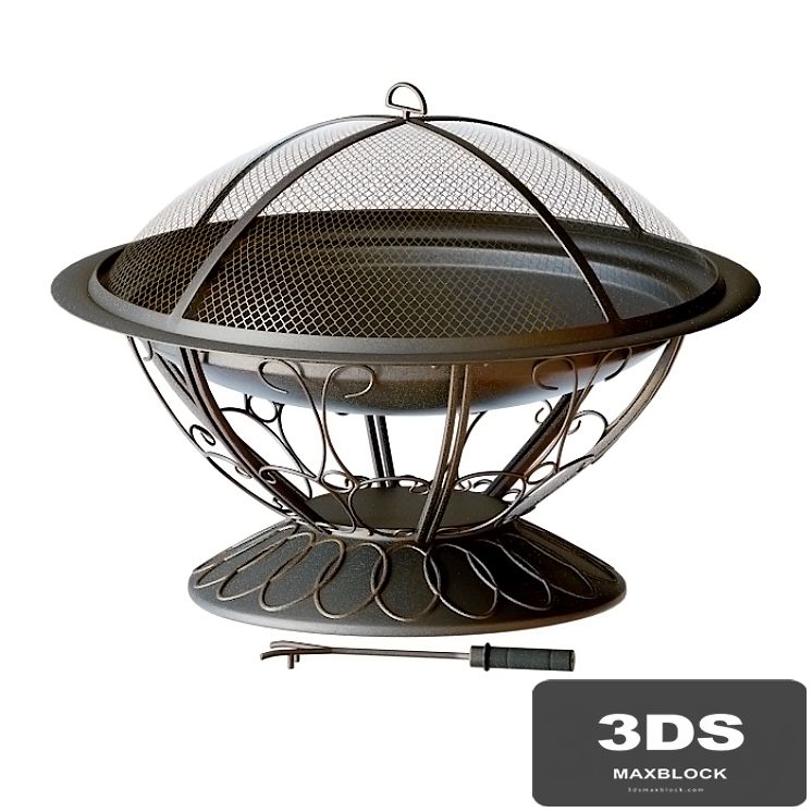 Scroll Wood Burning Firepit in Black