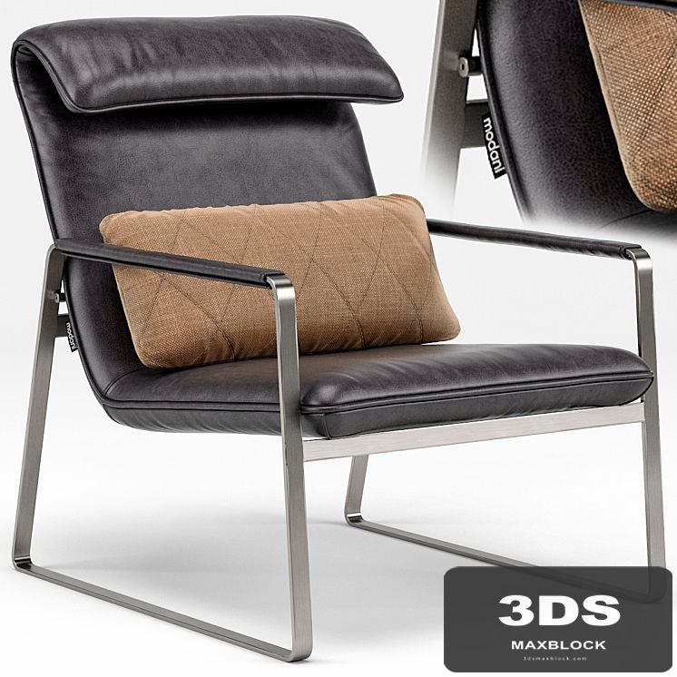 Industrial Chic Emilio Brown Leather Lounge Chair