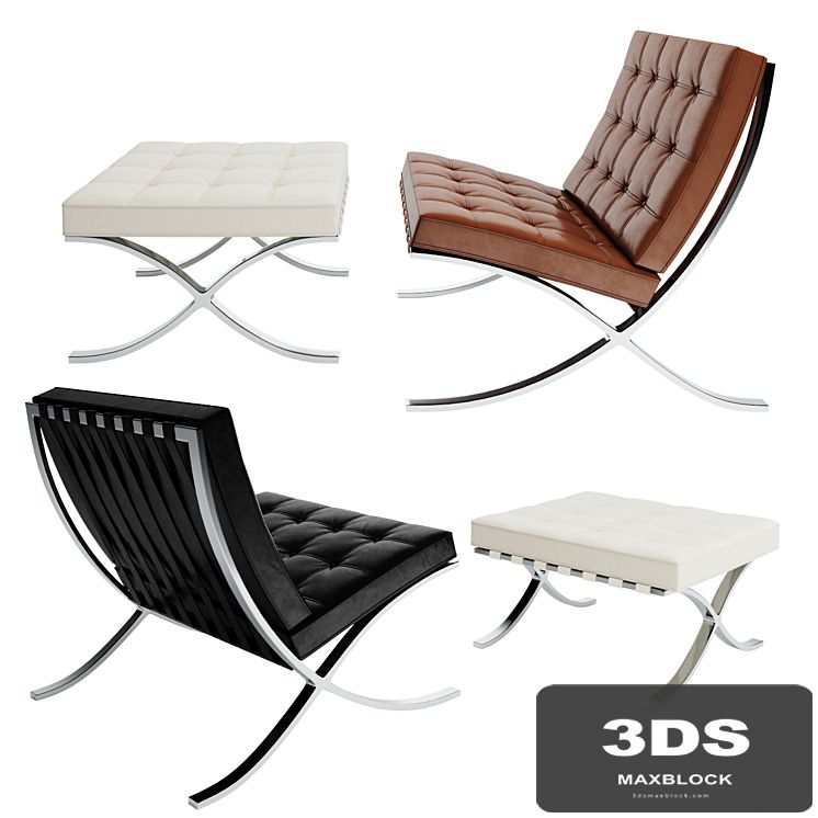 Barcelona_Chair + Stool