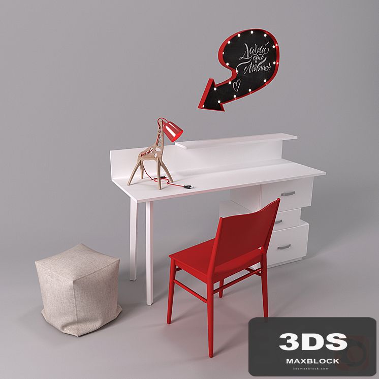 Writing desk and decor