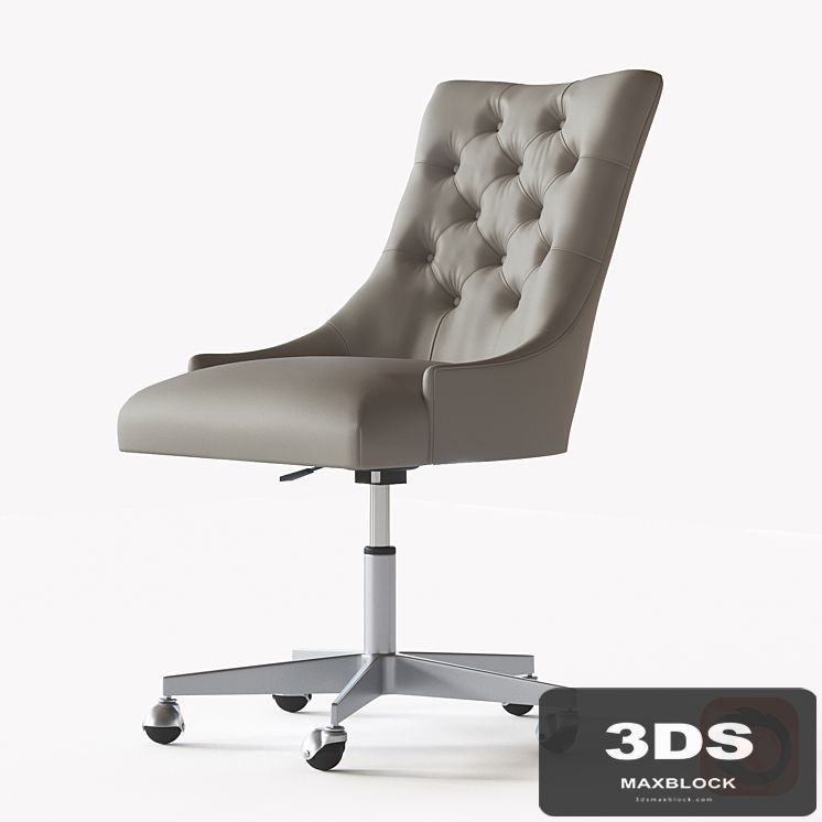 MARTINE ADJUSTABLE LEATHER DESK CHAIR - PEWTER