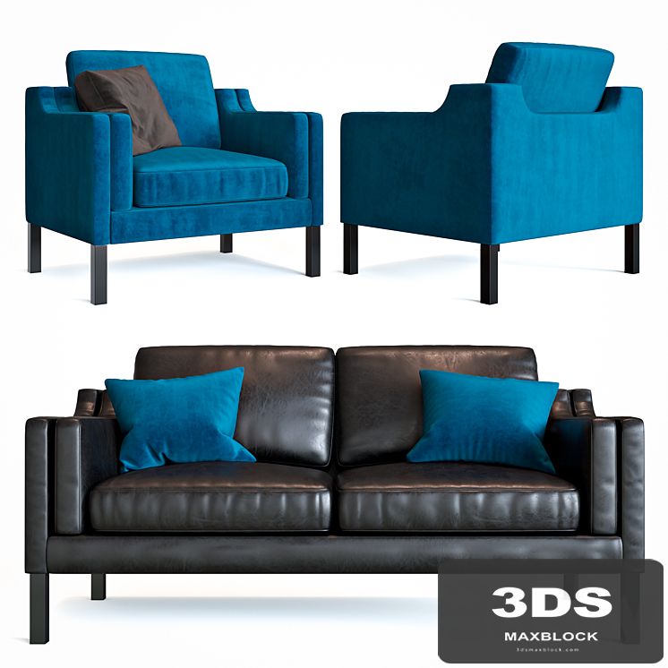 Sofa and armchair BORGE MOGENSEN