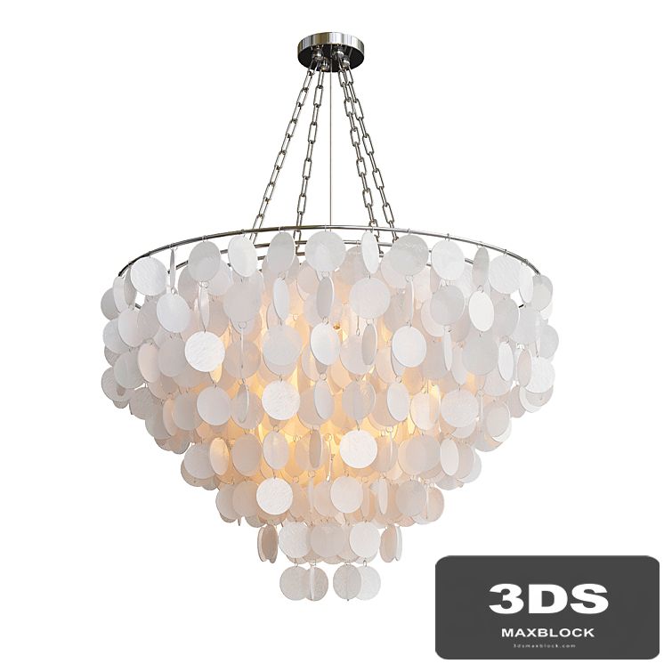 Capiz Round Pendant - White