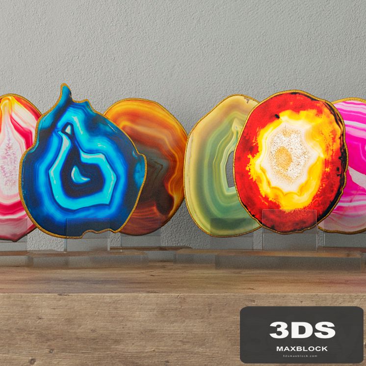 Agate Slices on Clear Base