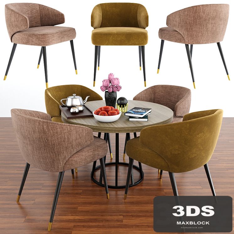 Modrest Carlton Dining Chair Set With Parquet