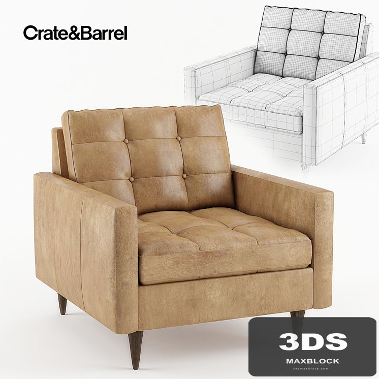 Crate &amp; Barrel _ Petrie Leather Chair