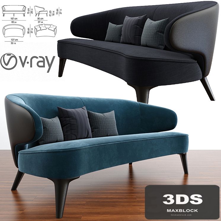 Minotti Aston Little Sofa With Parquet