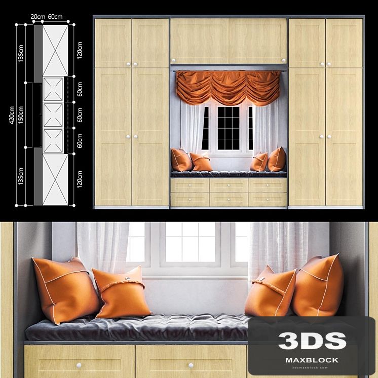Shaker-beaded style wardrobe