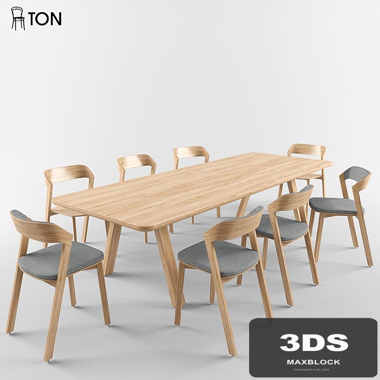 Ton Merano chair + Table stelvio