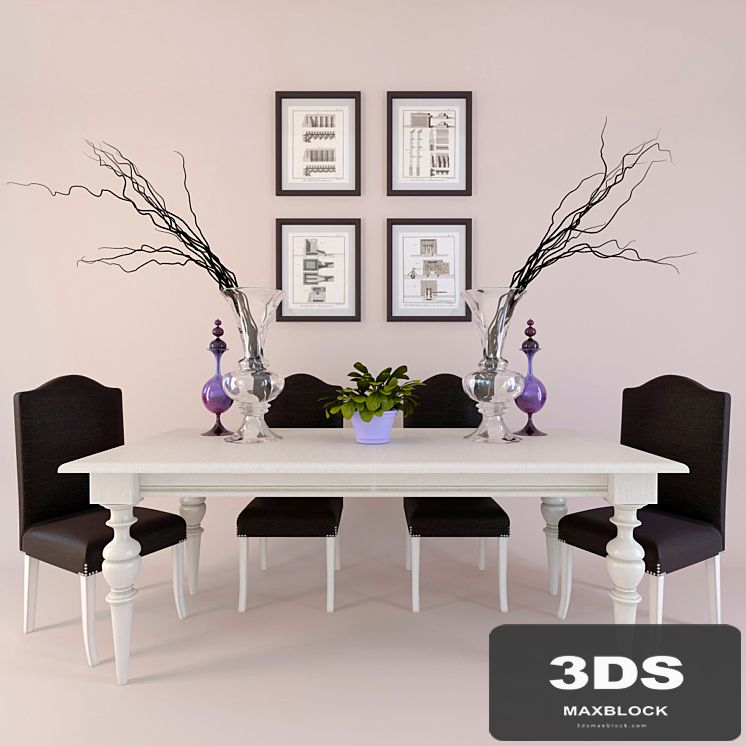 Table and chairs Veranda with décor