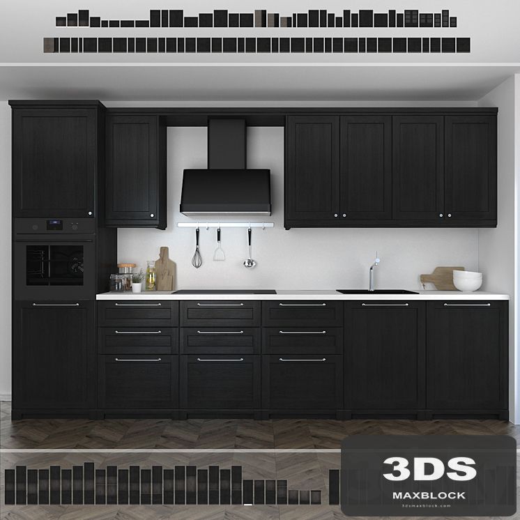 Kitchen Ikea Lerhuttan / Lerhyttan (black stain).