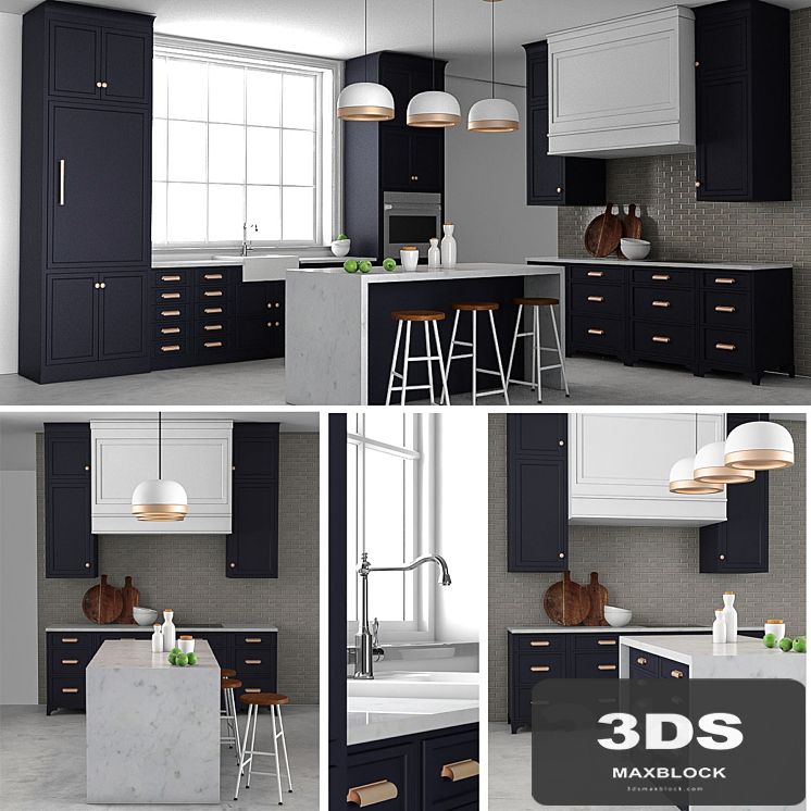 Customized navy kitchen