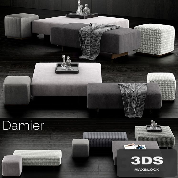 Minotti Damier Ottomans