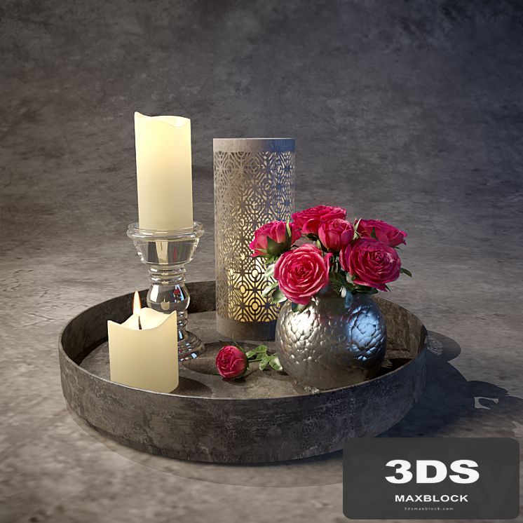Decorative set with candles