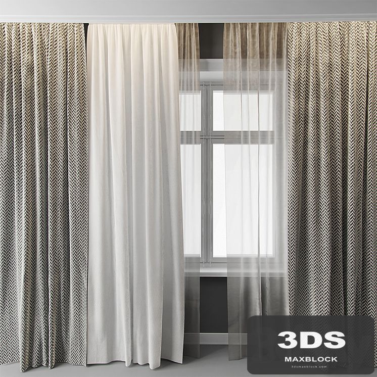 Curtains with window