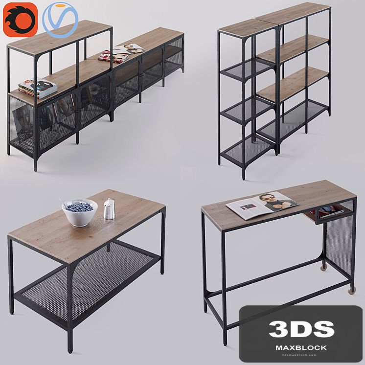 The whole furniture series Ikea Fjellbo