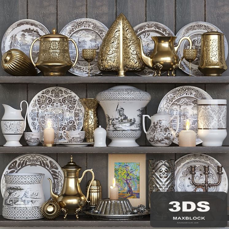 Set of vintage dishes 12. Service