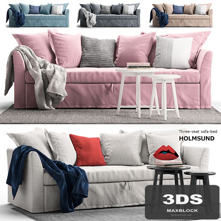 Three-seat sofa-bed HOLMSUND Ikea / HOLMASUND Ikea