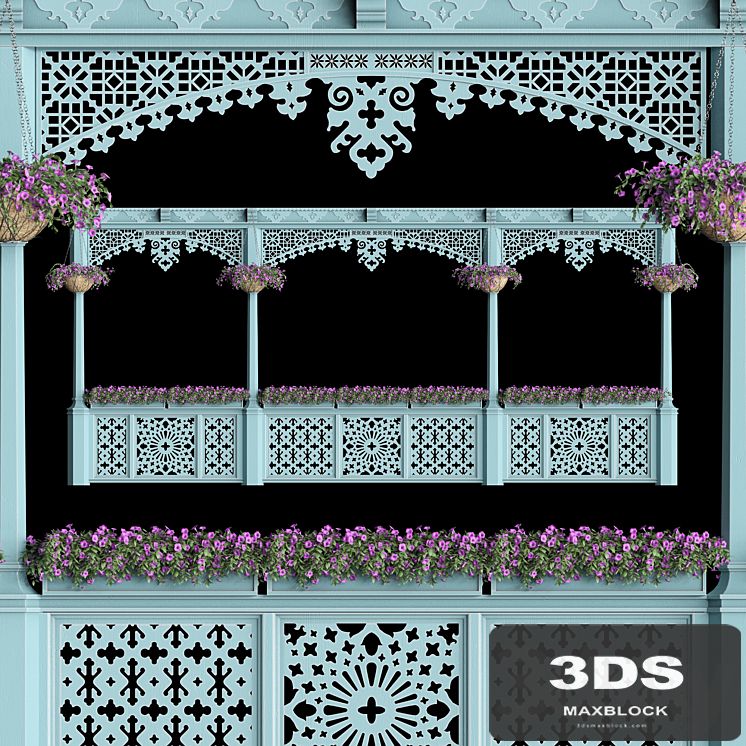 Georgian balcony with flowers