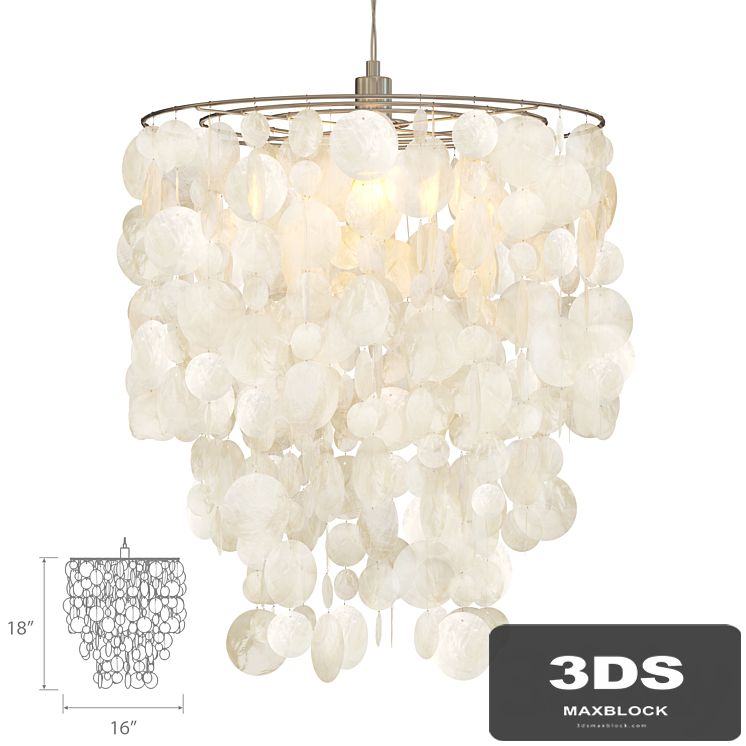 West Elm Capiz Round Pendant White