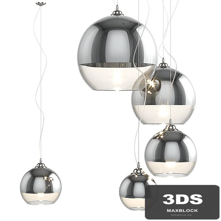 Suspension lamp Azzardo Silver Ball 18, 25, 35, 40.