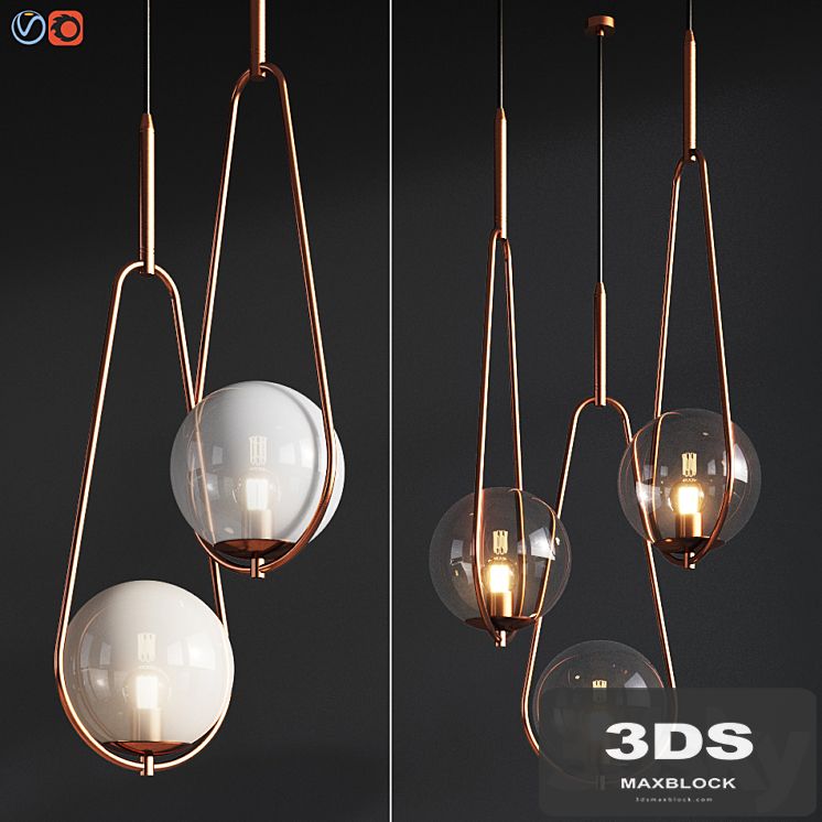 Pendant Lamp Loop Brass Kare Design