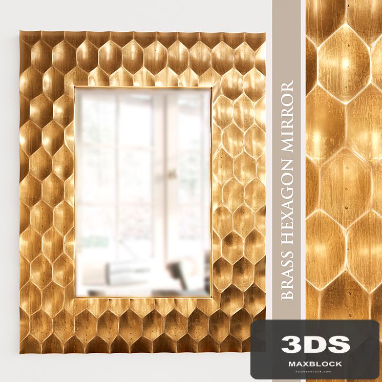 Brass Hexagon Mirror