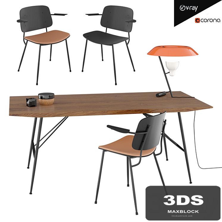 Set Soborg armchair table