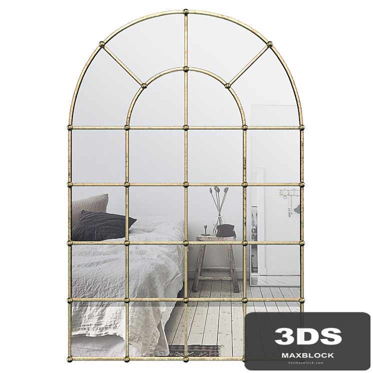 Metal Arch Window Wall Mirror OAWY8570