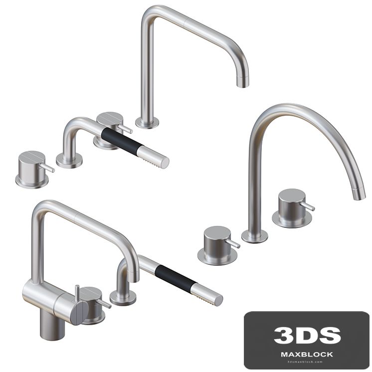 VOLA Kitchen Mixer & Hand Shower Set01