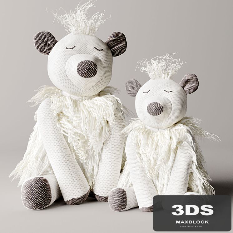 Wooly plush polar bear