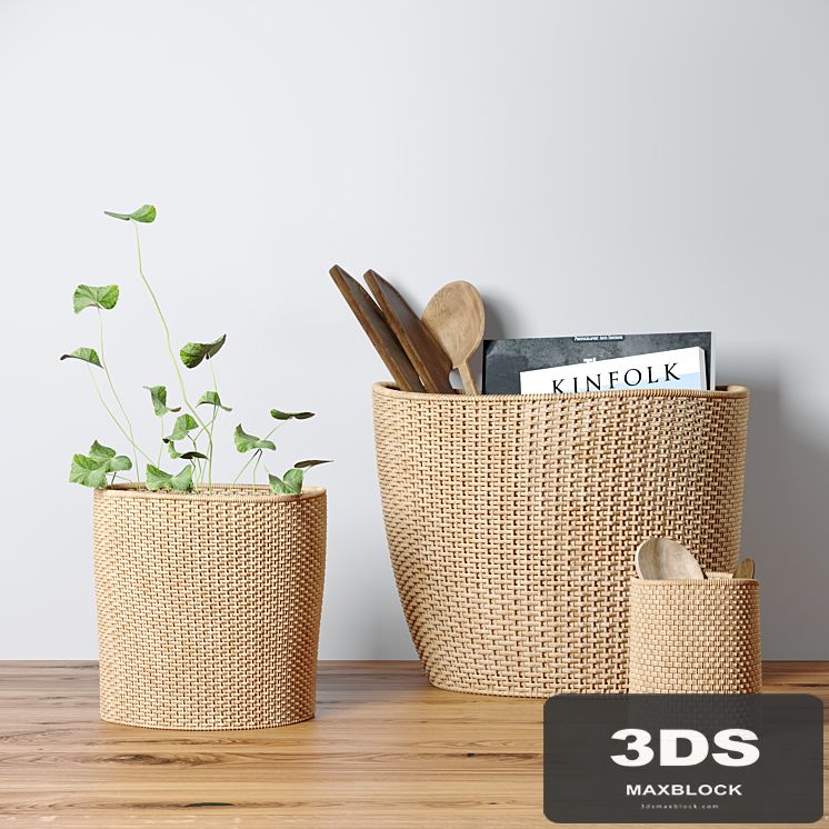 Decorative set with baskets