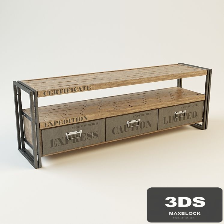 TV Stand made of solid teak