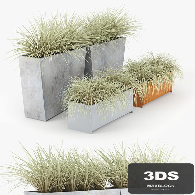Twista Contemporary Modern Outdoor Planter Pot Grass