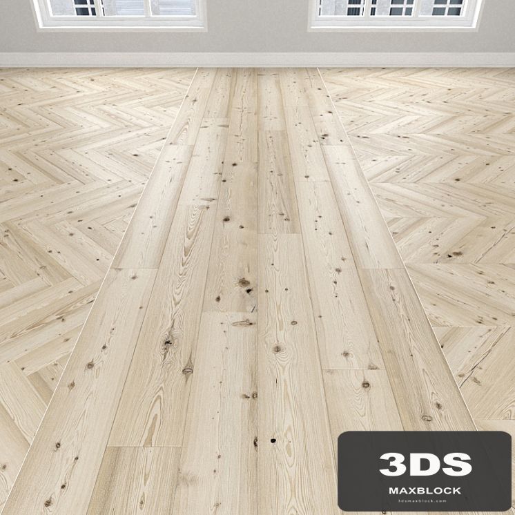Parquet Larch is white, 3 types. Christmas tree, linear, chevron.