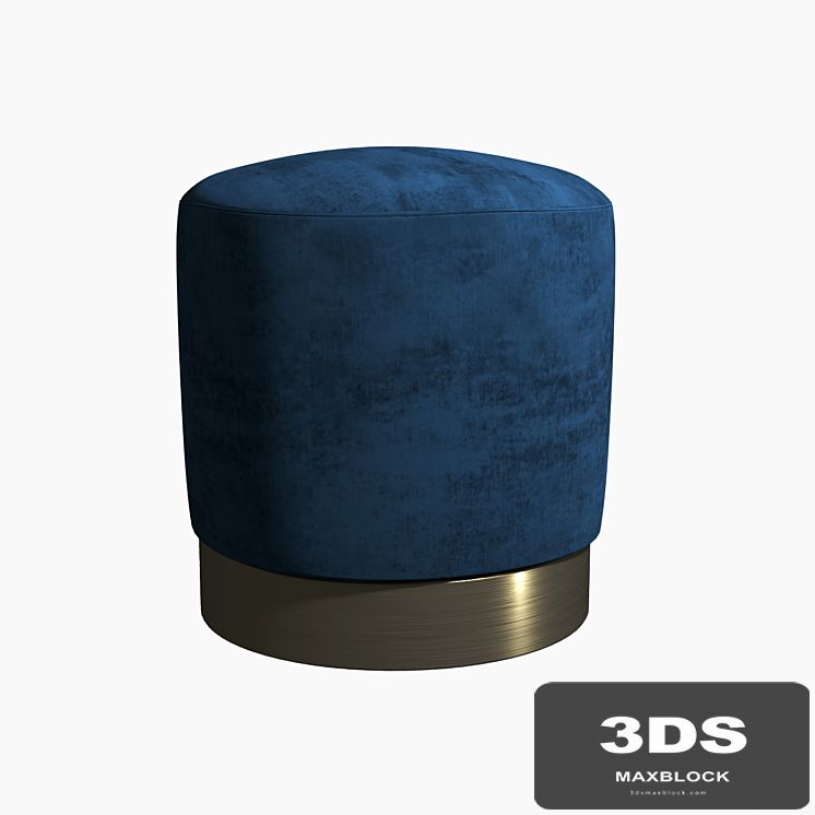 Poof Osman Blue velor 46 Cm
