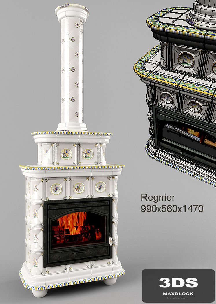 Faience Fireplace Regnier