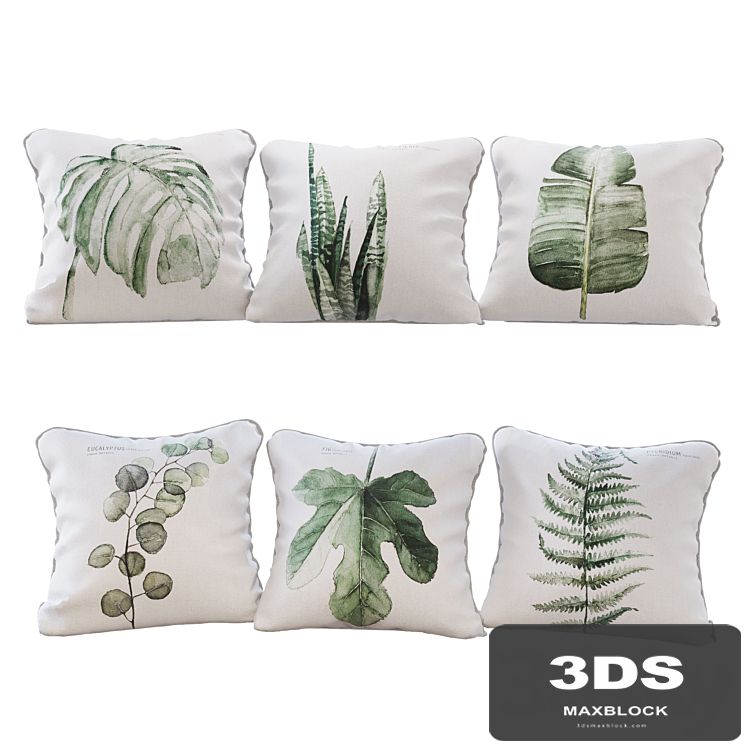 Set of 6 pillows with Urban Botanic 01 print
