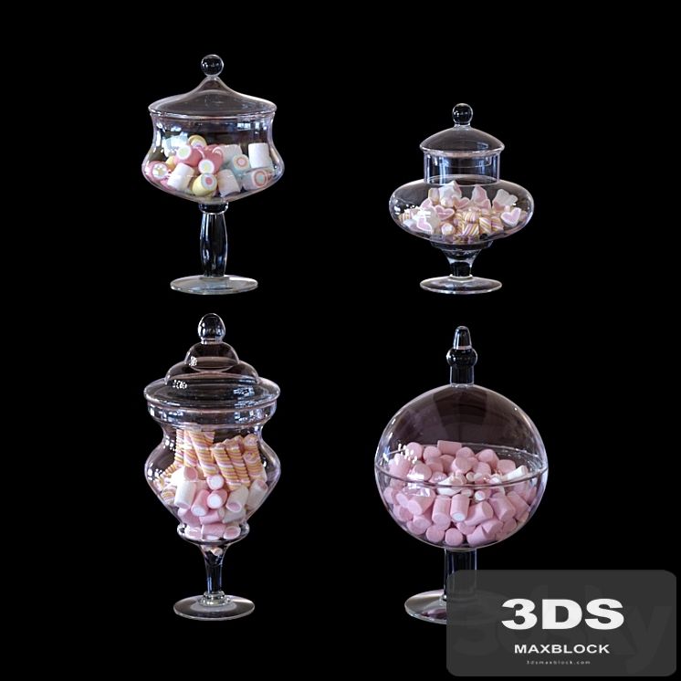 CYS Glass Candy Buffet Jar and Marshmallow