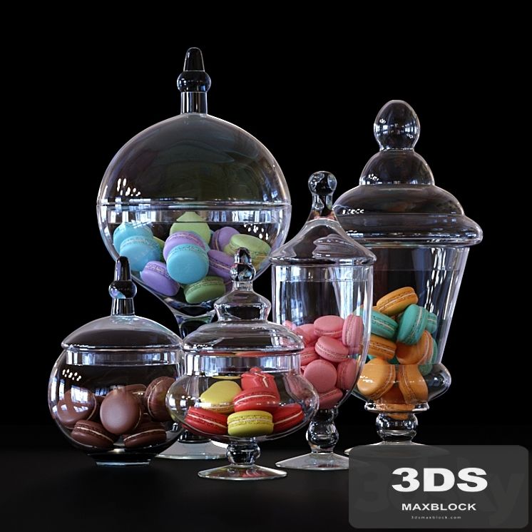 CYS Glass Candy Buffet Jar and Macaroons
