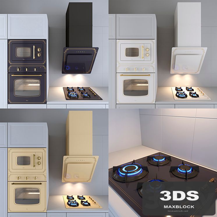 Kitchen appliances in neoclassical style