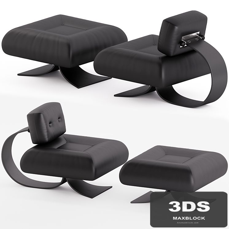 Alta Chair and Ottoman by Oscar Niemeyer