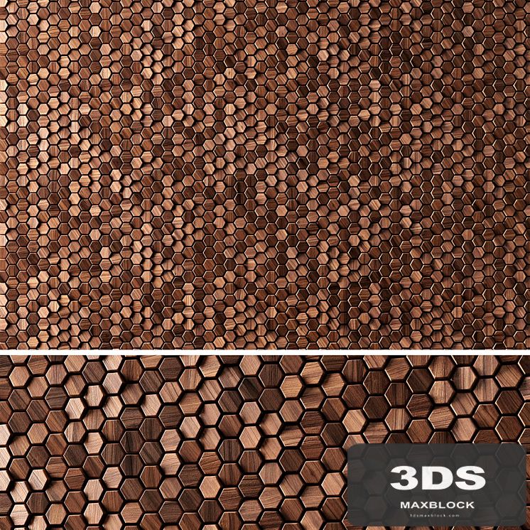 3D panels WOODEN Hexagon