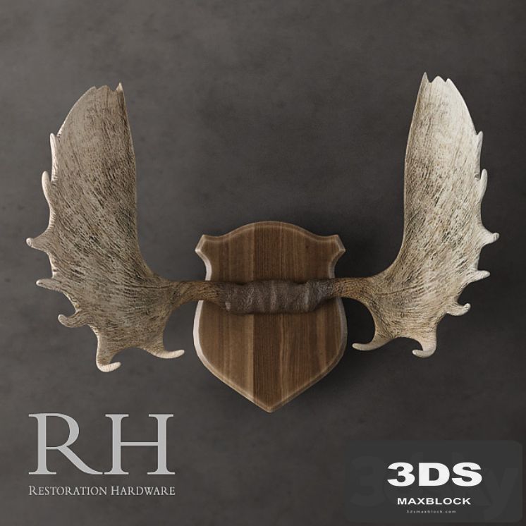 Restoration Hardware - Moose Antlers in Cast Resin