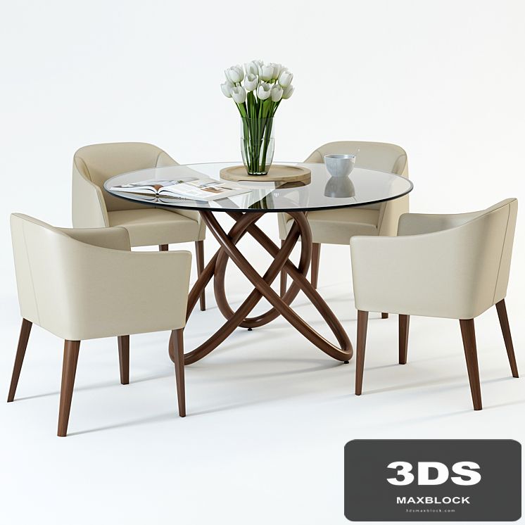 Scandinavian Designs Oleander Dining Table & Lank chair