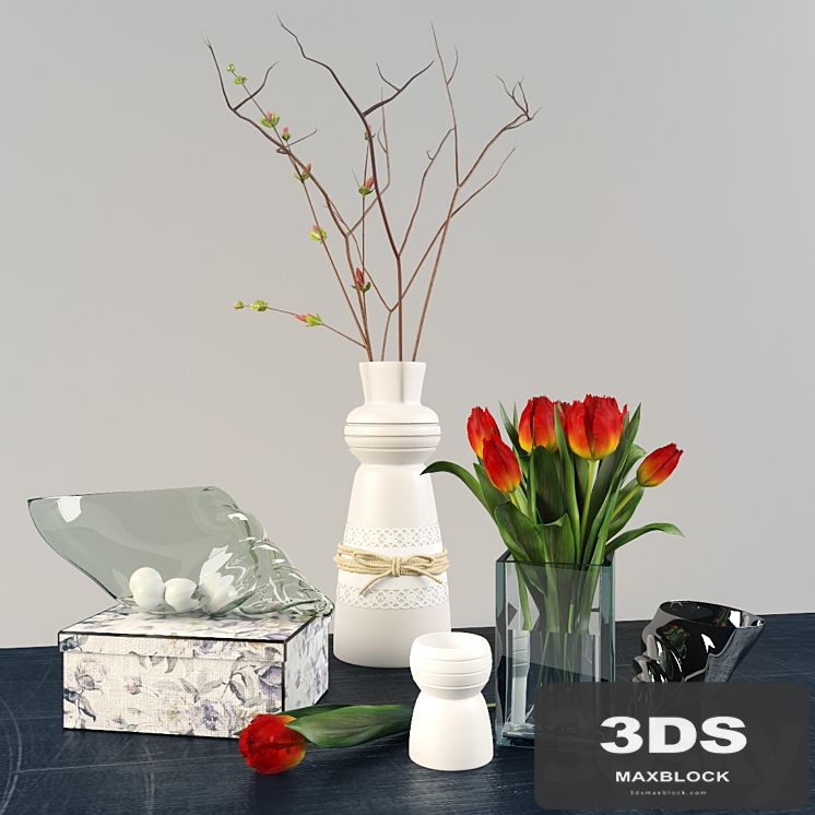 Decorative set with tulips