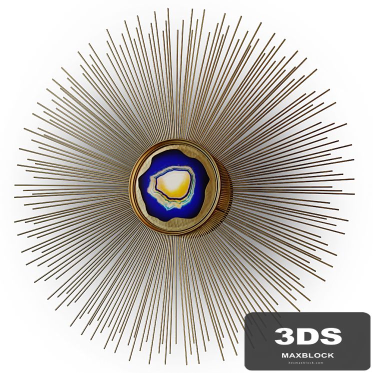 Elegant Polished Blue Agate Starburst Wall Light